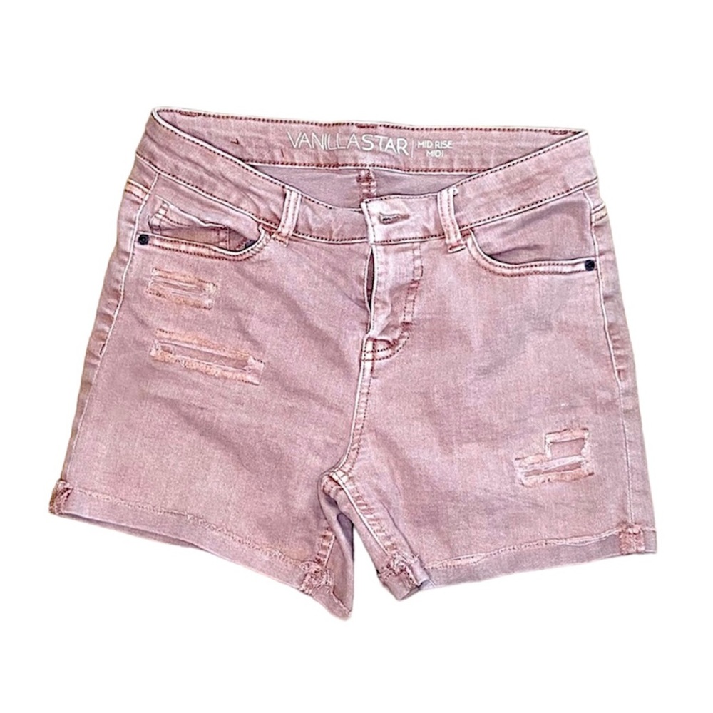 Denim Stretch Shorts Pink Mauve Juniors Size 3